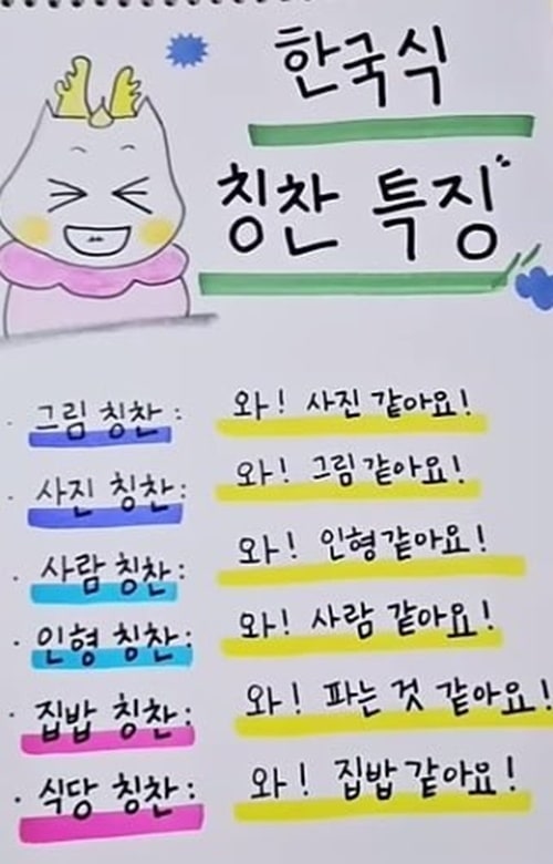 칭찬 특징